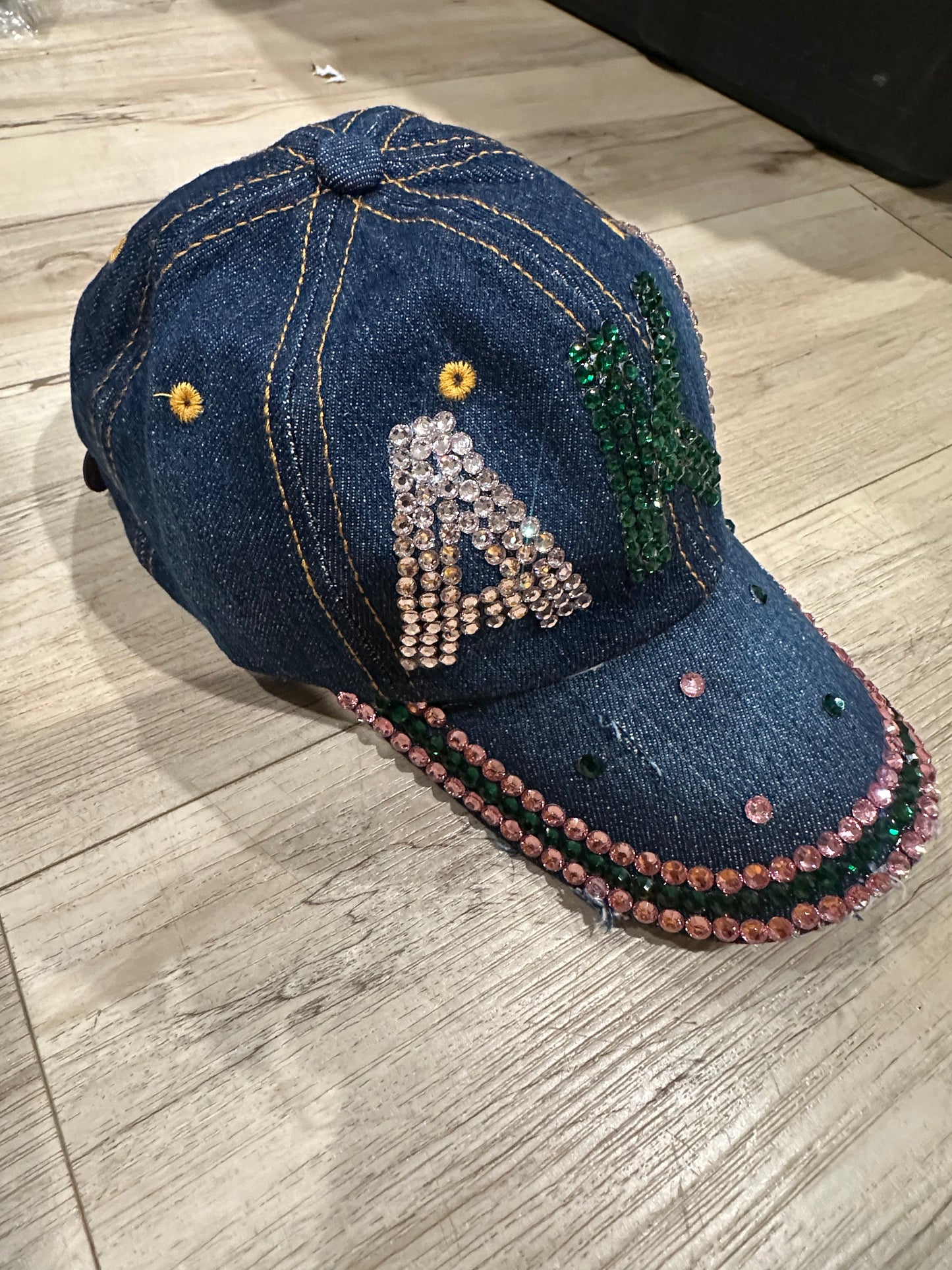 Sorority Bling Cap - Pink/Green