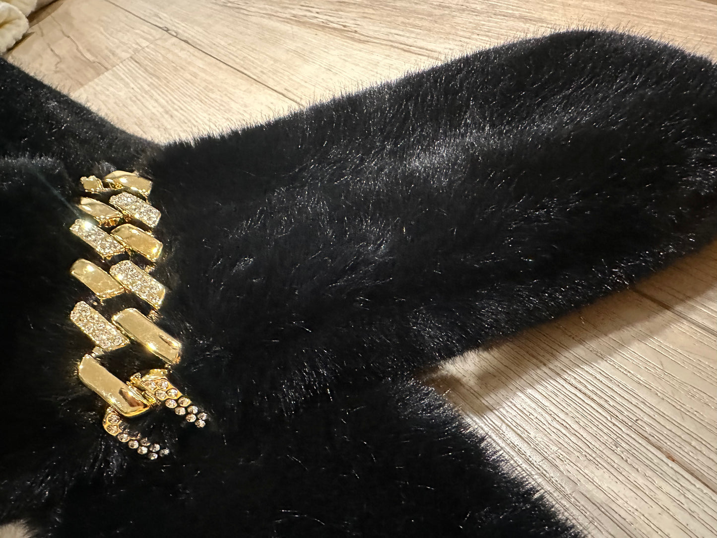 Black Faux Fur Scarf