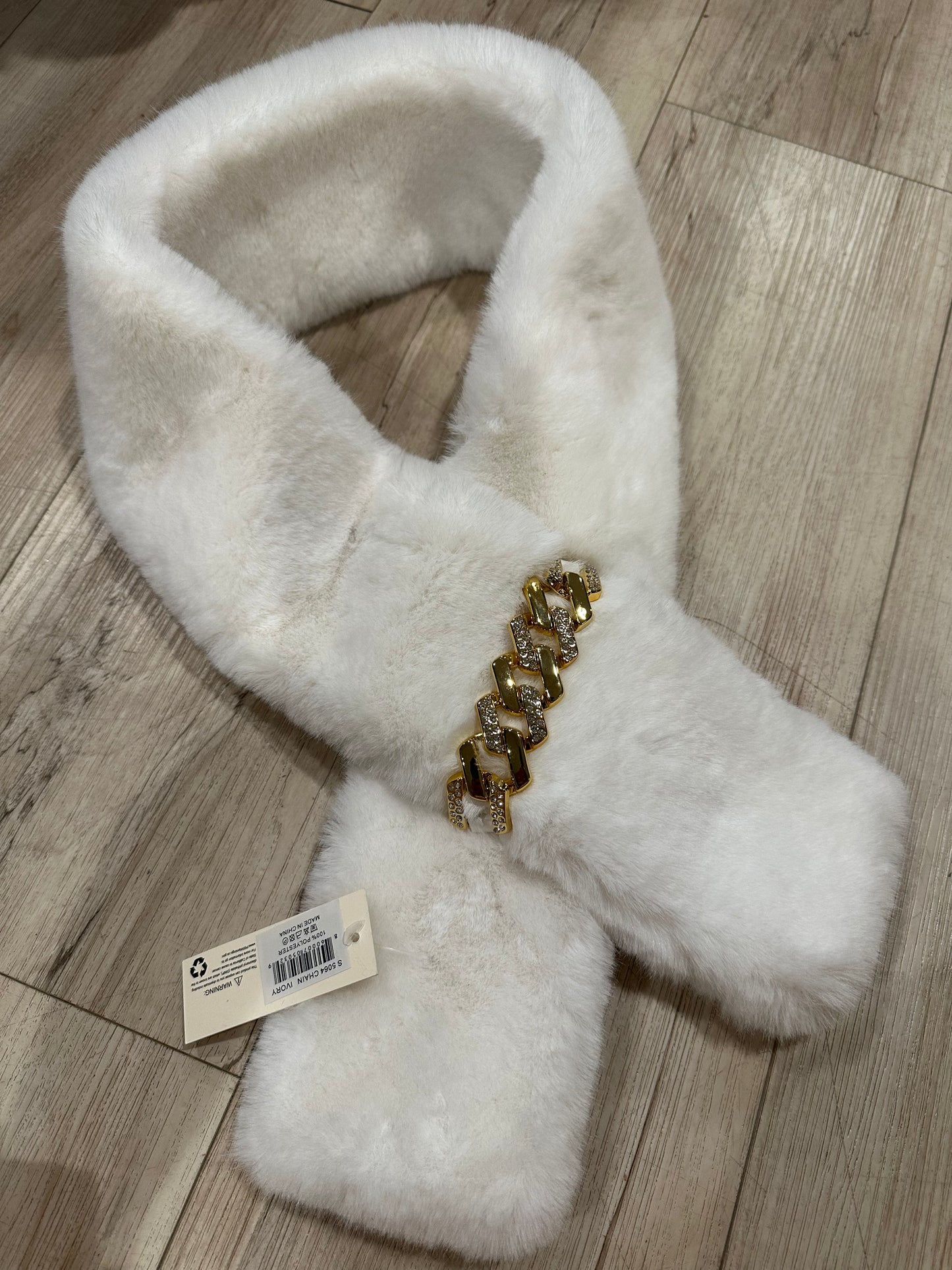 Ivory Faux Fur Scarf