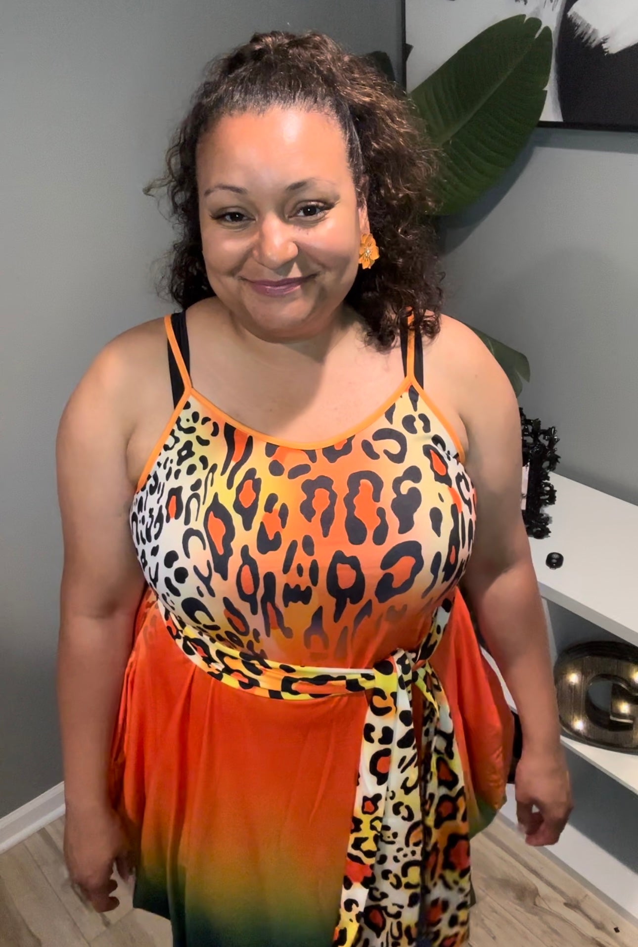 Orange Leopard Ombré Dress