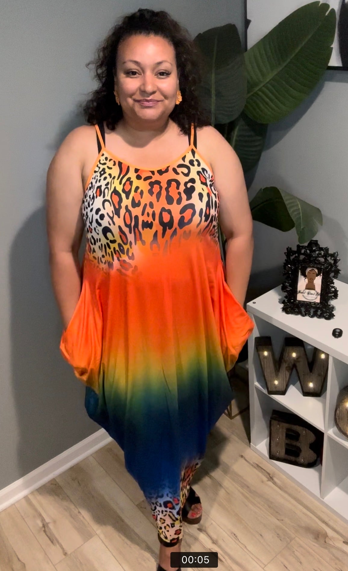 Orange Leopard Ombré Dress